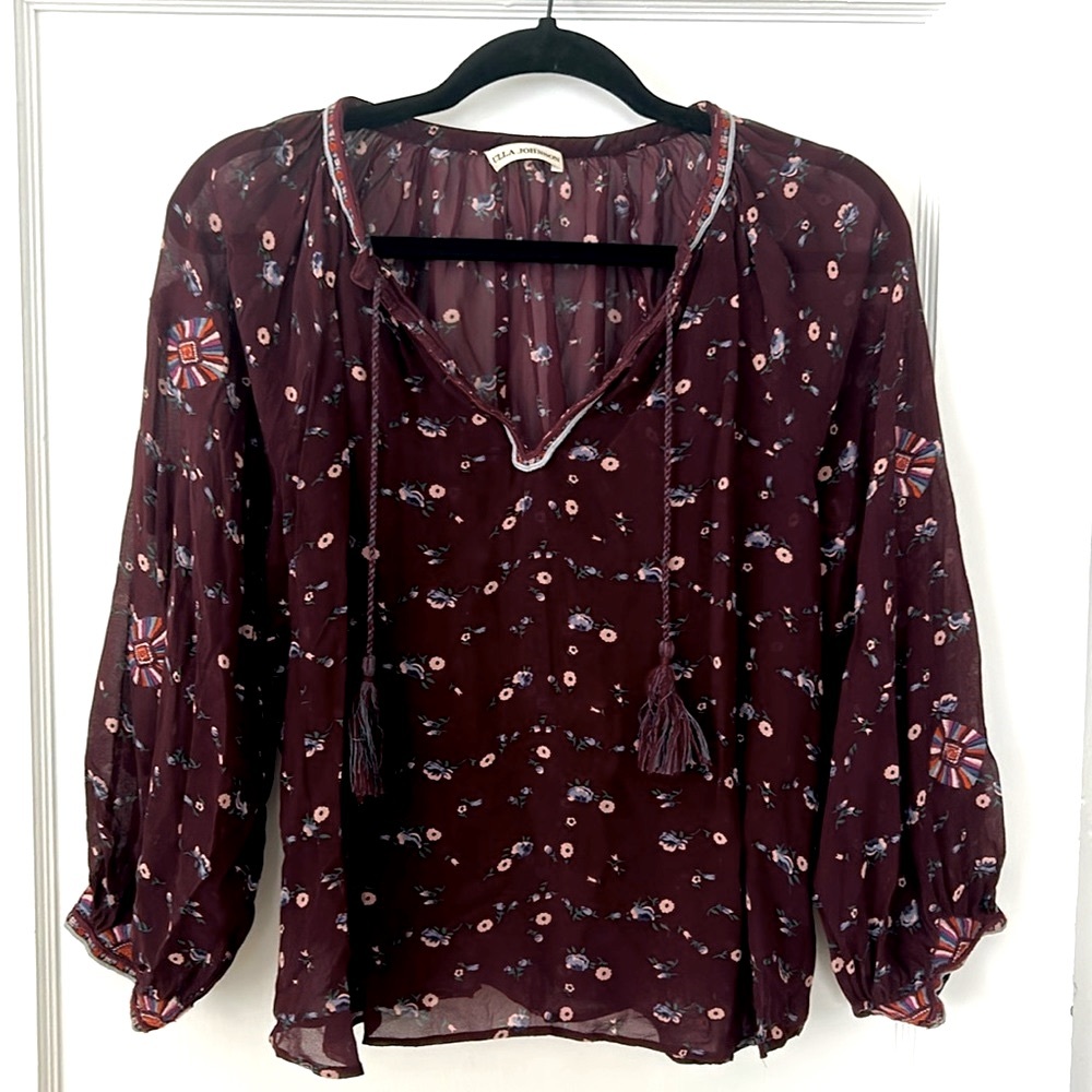 Ulla Johnson Silk Peasant Blouse - Size 2